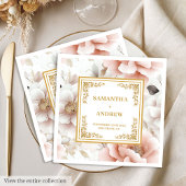 Elegant dusty pink watercolor wedding napkins