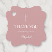 Elegant Dusty Rose Baptism  フェイバータグ (正面)