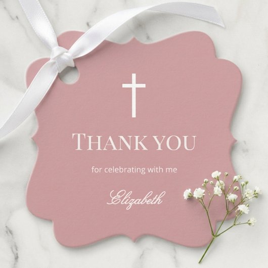 Elegant Dusty Rose Baptism  フェイバータグ