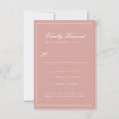 Elegant Dusty Rose Border Monogram Script Wedding 出欠カード (正面)