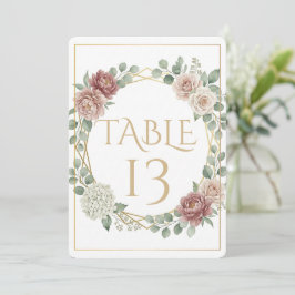 Elegant Dusty Rose Geometric Floral Watercolor 13