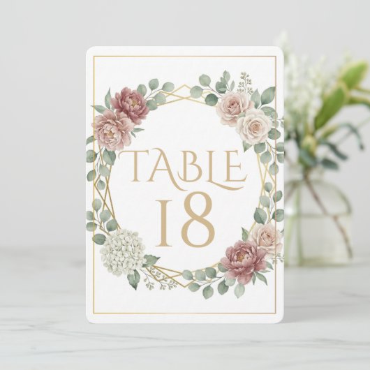 Elegant Dusty Rose Geometric Floral Watercolor 18 (スタンド正面)