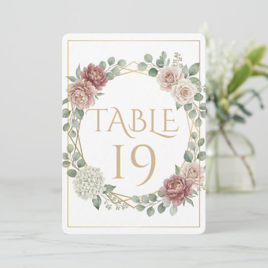 Elegant Dusty Rose Geometric Floral Watercolor 19 (スタンド正面)