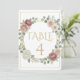 Elegant Dusty Rose Geometric Floral Watercolor 4