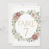 Elegant Dusty Rose Geometric Floral Watercolor 7 (正面)