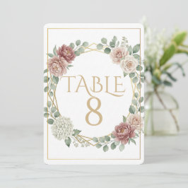 Elegant Dusty Rose Geometric Floral Watercolor 8