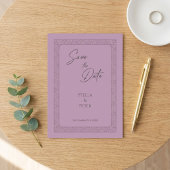 Elegant Dusty Rose Mauve Frame Script セーブザデート