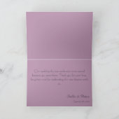 Elegant Dusty Rose Mauve Frame Script Wedding サンキューカード (内部)