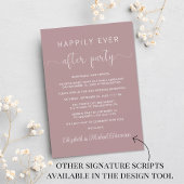 Elegant Dusty Rose Photo Wedding Reception 招待状