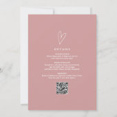 Elegant Dusty Rose Pink All In One Baby Shower 招待状 (裏面)