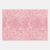 Elegant Dusty Rose Pink Rococo Revival Toile ラッピングペーパーシート (正面)