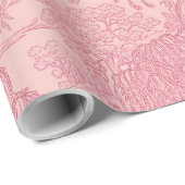 Elegant Dusty Rose Pink Rococo Revival Toile  ラッピングペーパー (ロールコーナー)