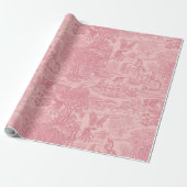 Elegant Dusty Rose Pink Rococo Revival Toile  ラッピングペーパー (アンロールド)