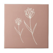 Elegant Dusty Rose Simple Flower タイル (正面)