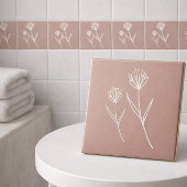 Elegant Dusty Rose Simple Flower タイル