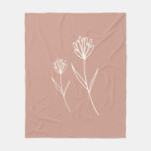 Elegant Dusty Rose Simple Flower フリースブランケット (正面)