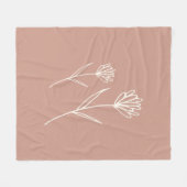 Elegant Dusty Rose Simple Flower フリースブランケット (正面(横))