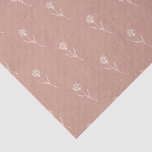 Elegant Dusty Rose Simple Flower  薄葉紙 (詳細)
