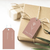 Elegant Dusty Rose Simple Flower Name ギフトタグ