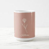 Elegant Dusty Rose Simple Flower Name コーヒーマグカップ (中央)