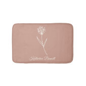 Elegant Dusty Rose Simple Flower Name バスマット (正面)