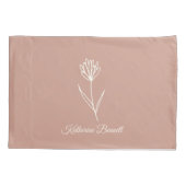 Elegant Dusty Rose Simple Flower Name 枕カバー (裏面)