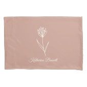 Elegant Dusty Rose Simple Flower Name 枕カバー (正面)