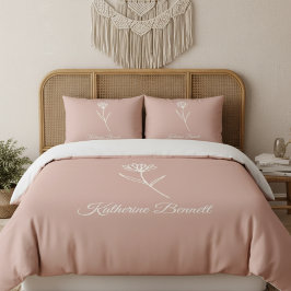Elegant Dusty Rose Simple Flower Name 枕カバー