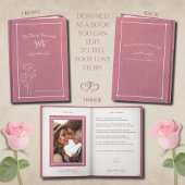 Elegant Dusty Rose Storybook Photo Anniversary カード