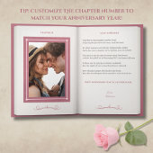 Elegant Dusty Rose Storybook Photo Anniversary カード