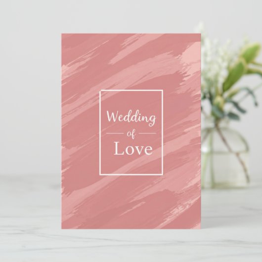 Elegant Dusty Rose Wedding of Love Invitation 招待状 (スタンド正面)