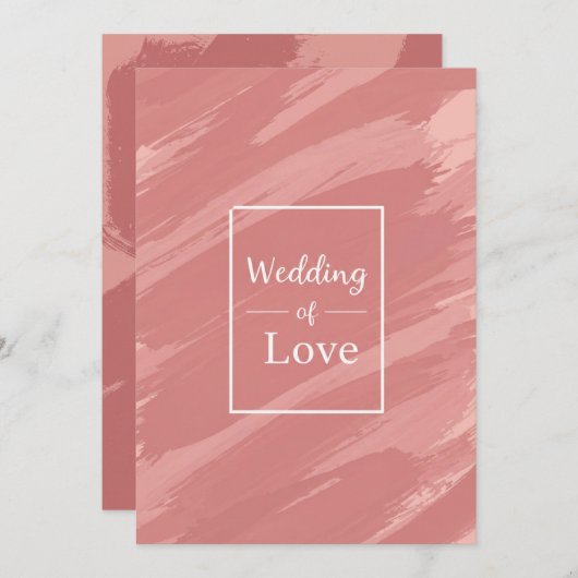 Elegant Dusty Rose Wedding of Love Invitation 招待状 (正面/裏面)