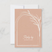 Elegant Dusty Rose With QR Code Wedding Reply By 出欠カード (正面)