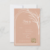 Elegant Dusty Rose With QR Code Wedding Reply By 出欠カード (裏面)