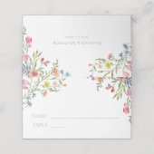 Elegant Dusty Sage Pastel Wildflower Crest Wedding プレイスカード (外部開封)