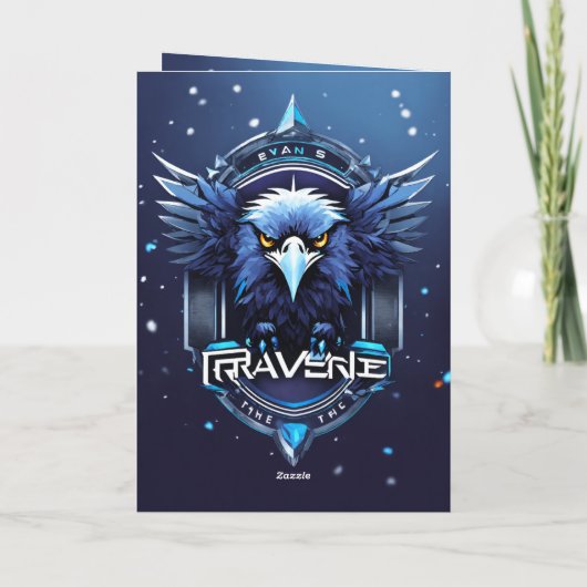 Elegant Eagle Logo Greeting Card | Stylish Minimal カード (裏面)