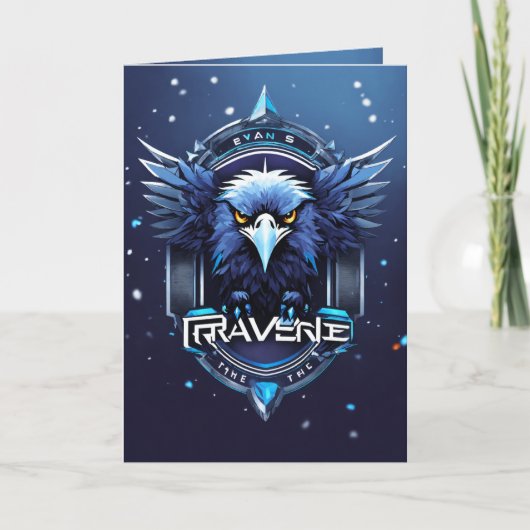 Elegant Eagle Logo Greeting Card | Stylish Minimal カード (正面)