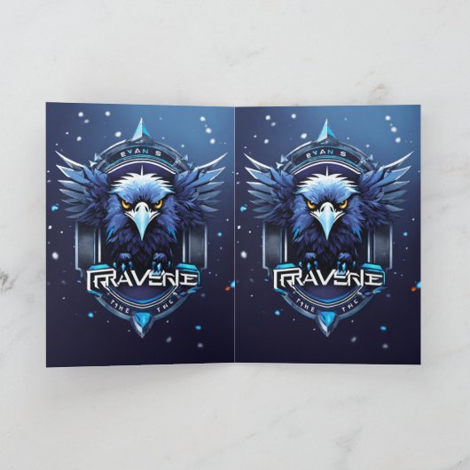 Elegant Eagle Logo Greeting Card | Stylish Minimal カード (内部)