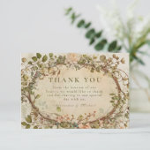 Elegant Earthy Boho Floral Arch Wedding サンキューカード (スタンド正面)
