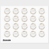 Elegant Earthy Floral White Wedding Favor ラウンドシール (シート)