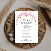 Elegant Earthy Greenery Watercolor Wedding Menu メニュー