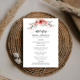 Elegant Earthy Greenery Watercolor Wedding Menu メニュー