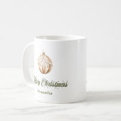 Elegant earthy Nordic neutral style custom name コーヒーマグカップ (正面左)