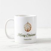 Elegant earthy Nordic neutral style custom name コーヒーマグカップ (左)