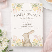 Elegant Easter Brunch Invitation | Bunny & Tulips シーズンカード
