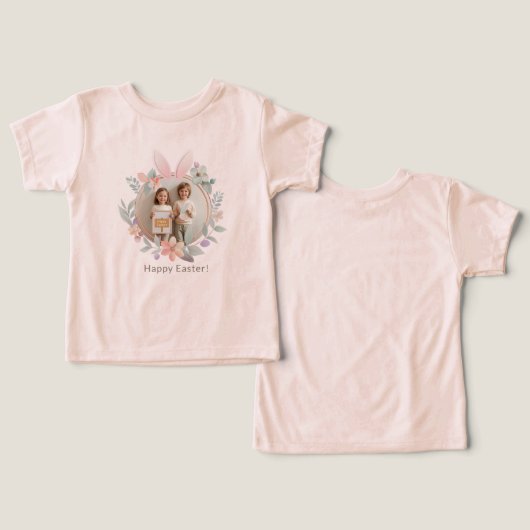Elegant Easter Bunny Photo Toddler T-Shirt (デザイン正面&裏面)
