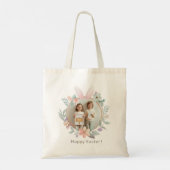 Elegant Easter Bunny Wreath Photo Tote Bag トートバッグ (裏面)