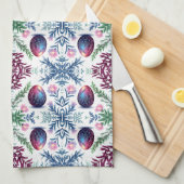Elegant Easter Egg Botanical Art キッチンタオル (四つ折り)