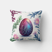 Elegant Easter Egg Botanical Art クッション (正面)