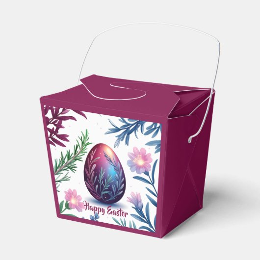 Elegant Easter Egg Botanical Art フェイバーボックス (正面サイド)